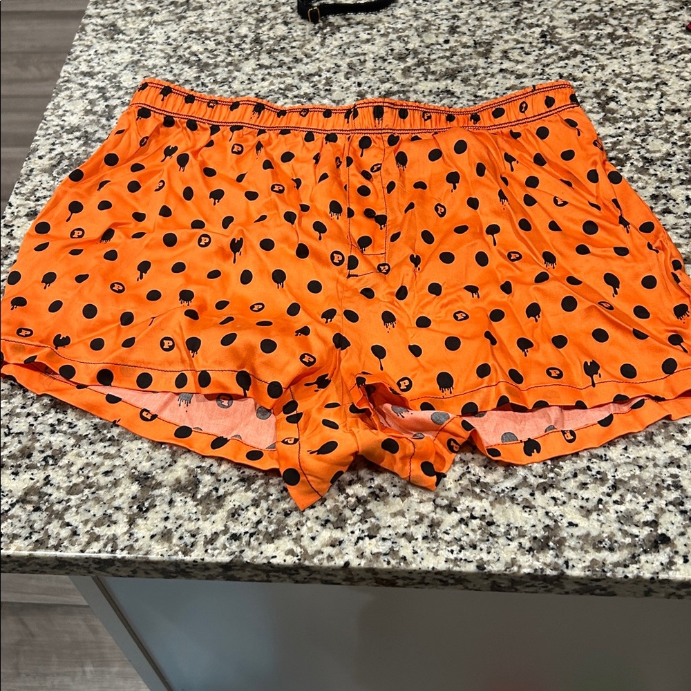 PINK Victoria's Secret Orange and Black Polka Dot Shorts